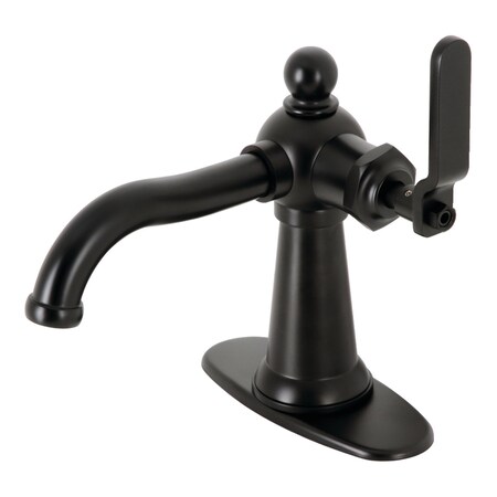 Kingston Brass KSD3540KL Single-Handle Bathroom Faucet with Push Pop-Up, Matte Black KSD3540KL